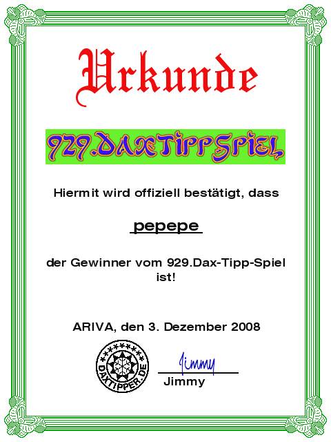 931.DAX Tipp-Spiel *Freitag* 05.12.08, 17.45 Uhr 203471