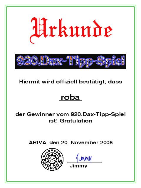 922.DAX Tipp-Spiel *Montag* 24.11.08, 17.45 Uhr 200964