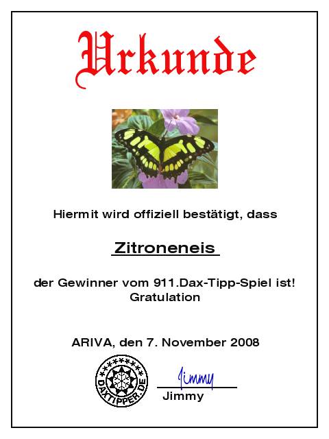 912.DAX Tipp-Spiel *Montag* 10.11.08, 17.45 Uhr 197919