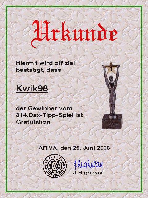 814.DAX Tipp-Spiel, Mittwoch, 25.06.08, 17:45 Uhr 171323