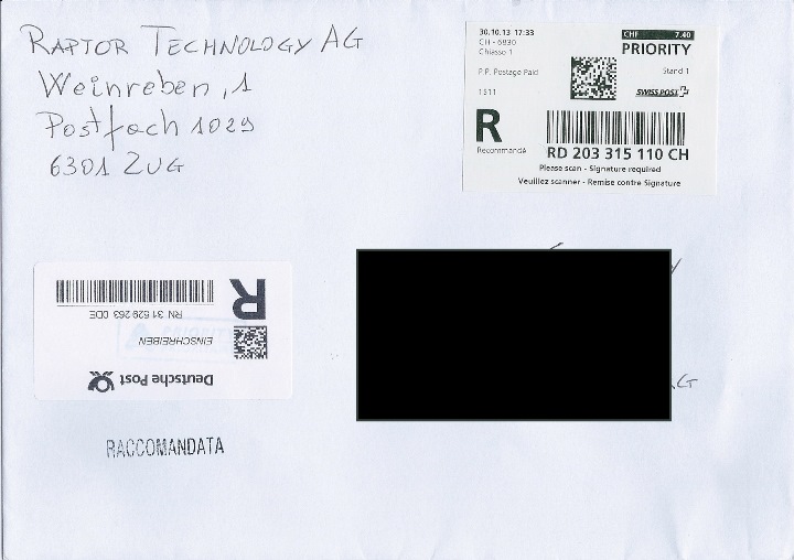 Raptor Technology AG! Break Even 2011! Penny 2013! 660282