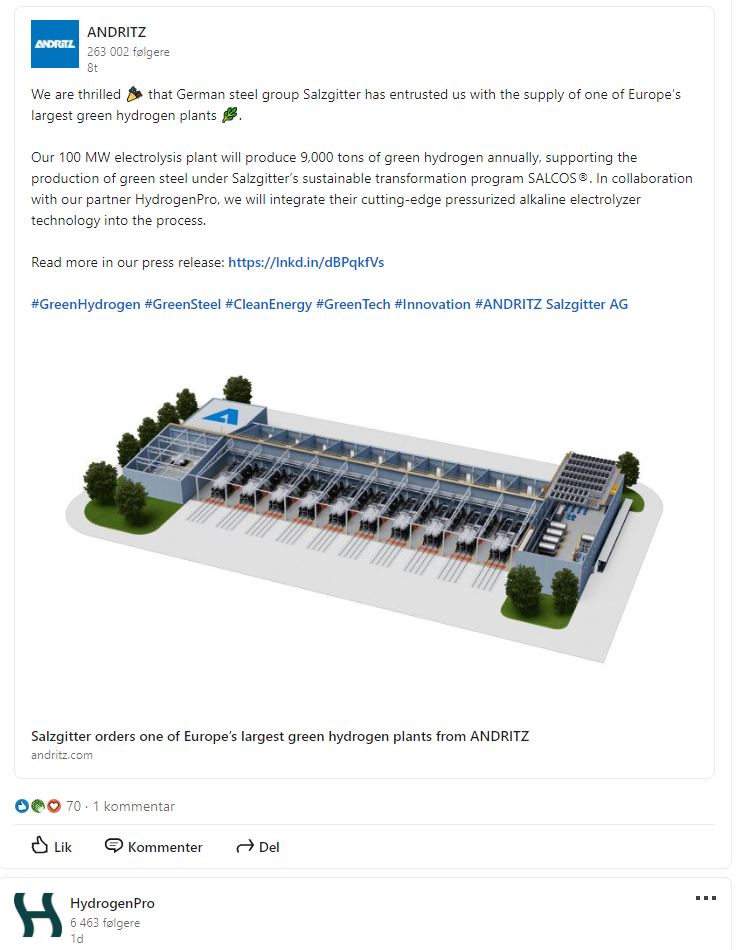 HydrogenPro der Player für Clean Energy, Norwegen 1390794