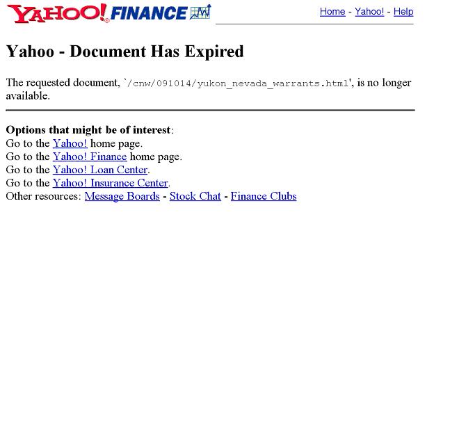 Yukon Nevada Goldmines: bald positive News? 291794