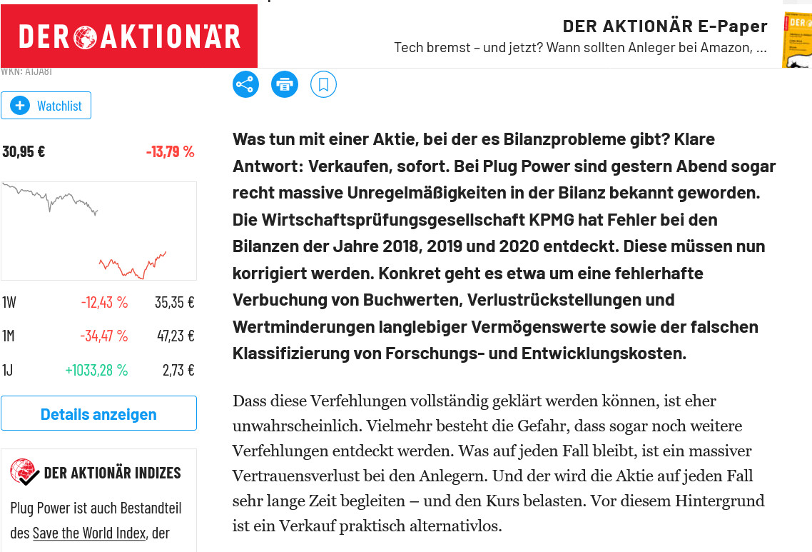 Plug Power - Brennstoffzellen 1240681