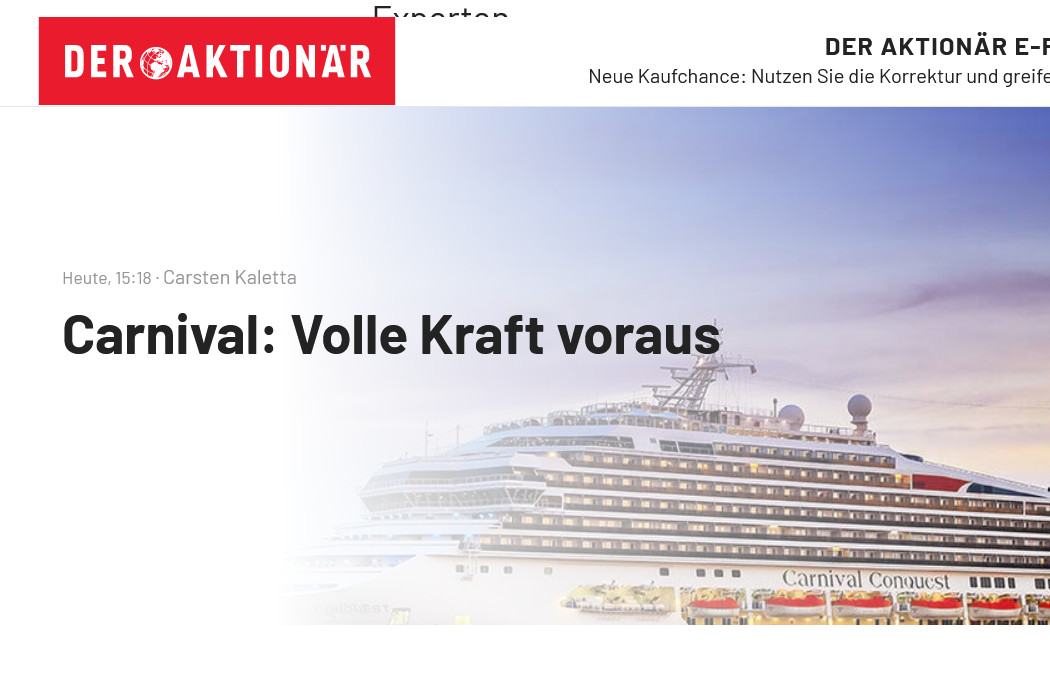 Carnival Corp. - Es geht wieder los... 1245539