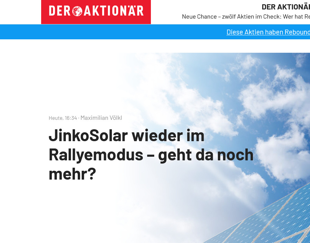Jinko Solar vor einer Neubewertung ? 1256215