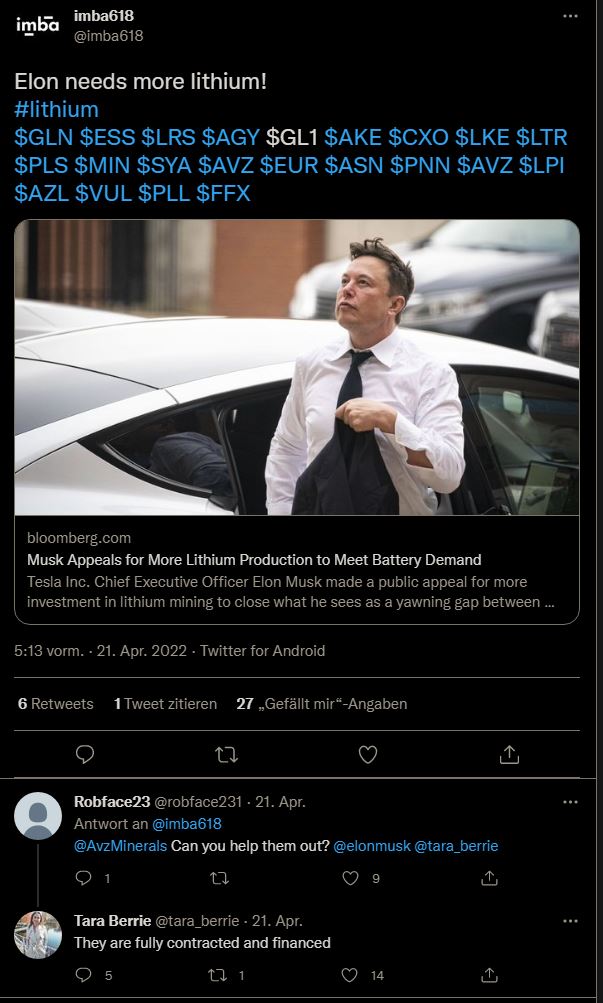 Lithiumstar AVZ Minerals eröffnet 68 % im Plus 1311107