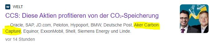 Aker Carbon Capture ASA für die Klimaziele 1361458