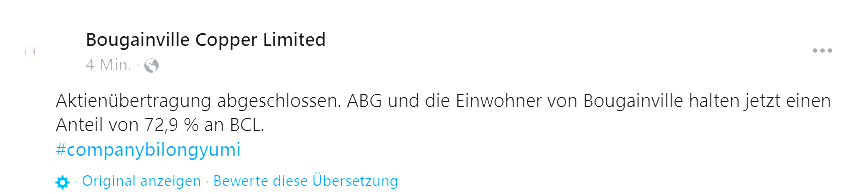 Trading Bougainville Copper (ADRs) 867948 1486236