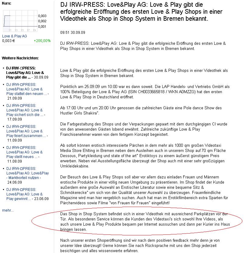 Love & Play AG Sex sells auch in der Krise 264456