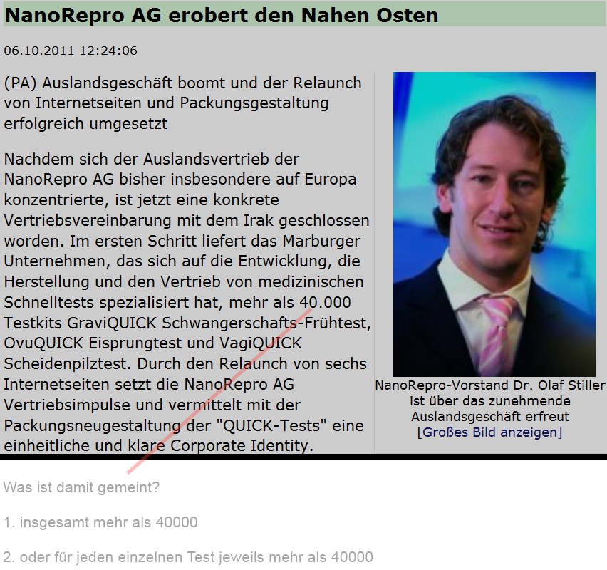 Nanorepro Durchbruch in 2011 ?? 446300