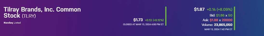 Tilray - Bestes Cannabis Unternehmen? 1420204