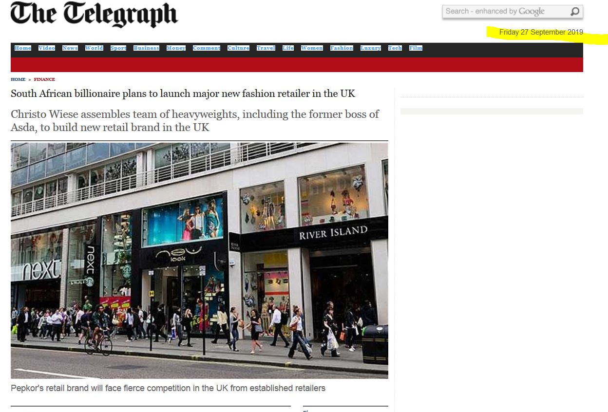 Steinhoff International Holdings N.V. 1136174