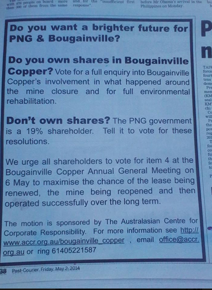 Trading Bougainville Copper (ADRs) 867948 719514