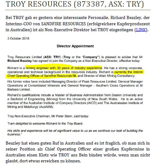 Troy Res- Top Goldproduzent Profit A$16.7 Million 1076932