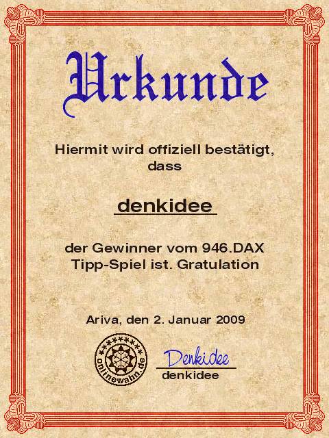 948.DAX Tipp-Spiel, Dienstag, 6.1.09, 17.45 Uhr 208471