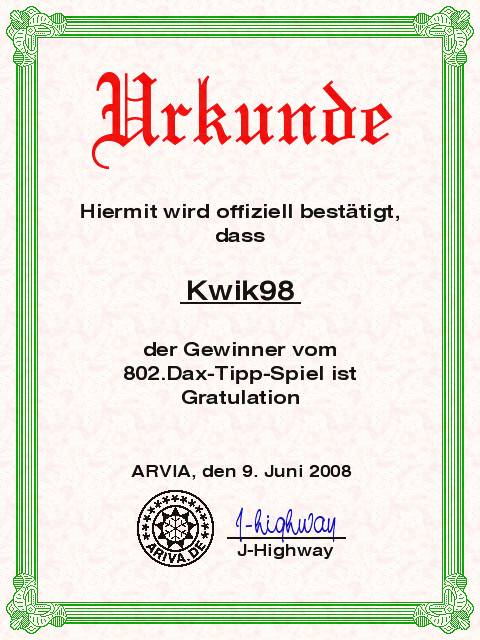 803.DAX Tipp-Spiel, Dienstag, 10.06.08, 17:45 Uhr 168078