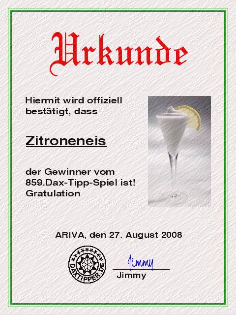 860.DAX Tipp-Spiel ** Do** 28.08.08, 17.45 Uhr 182721