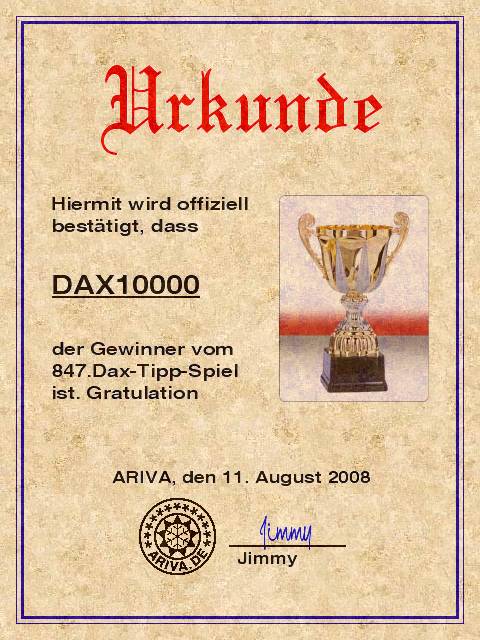 848.DAX-Tipp-Spiel *Dienstag* 12.08.08-17.45 Uhr 179476