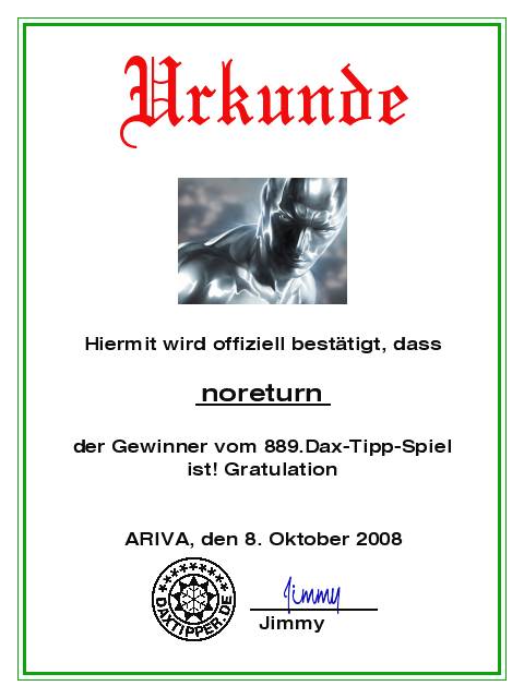 890.DAX Tipp-Spiel *Do* 09.10.08, 17.45 Uhr 191215