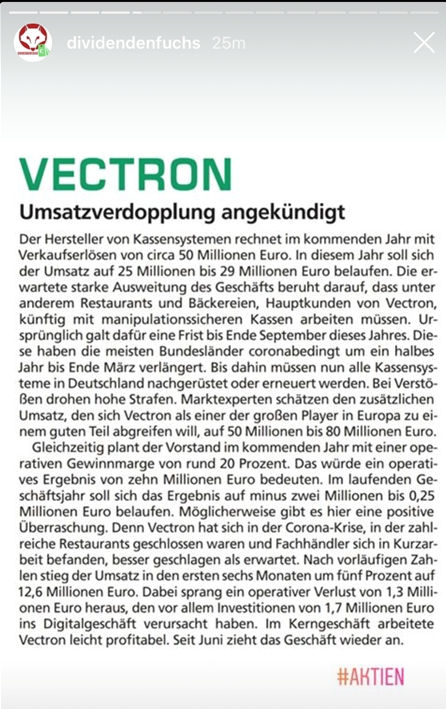 VECTRON - fundamentaler Top-Pick ! 1200247