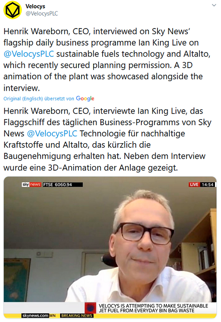 Velocys Aktie mit viel Potential ! 1180786