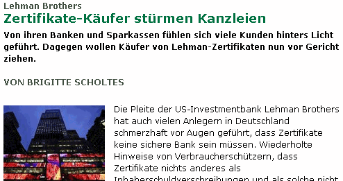 Welche LEHMAN-Producte sind davon betroffen? 194033