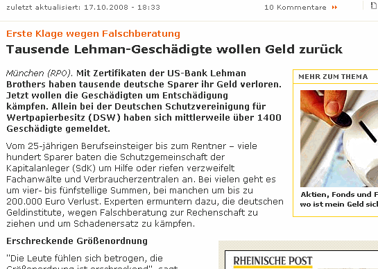 Welche LEHMAN-Producte sind davon betroffen? 193878