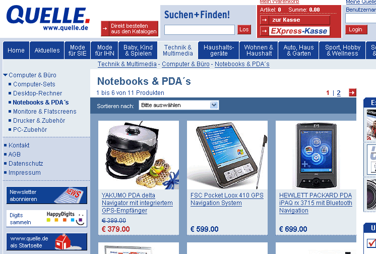 Tradingkauf Karstadt Quelle 2885