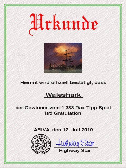 1.334.DAX Tipp-Spiel, Dienstag, 13.07.10 331764