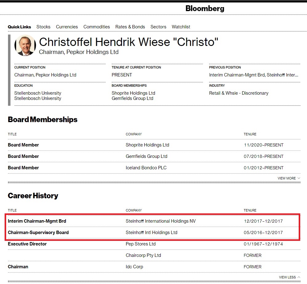 Steinhoff International Holdings N.V. 1236494