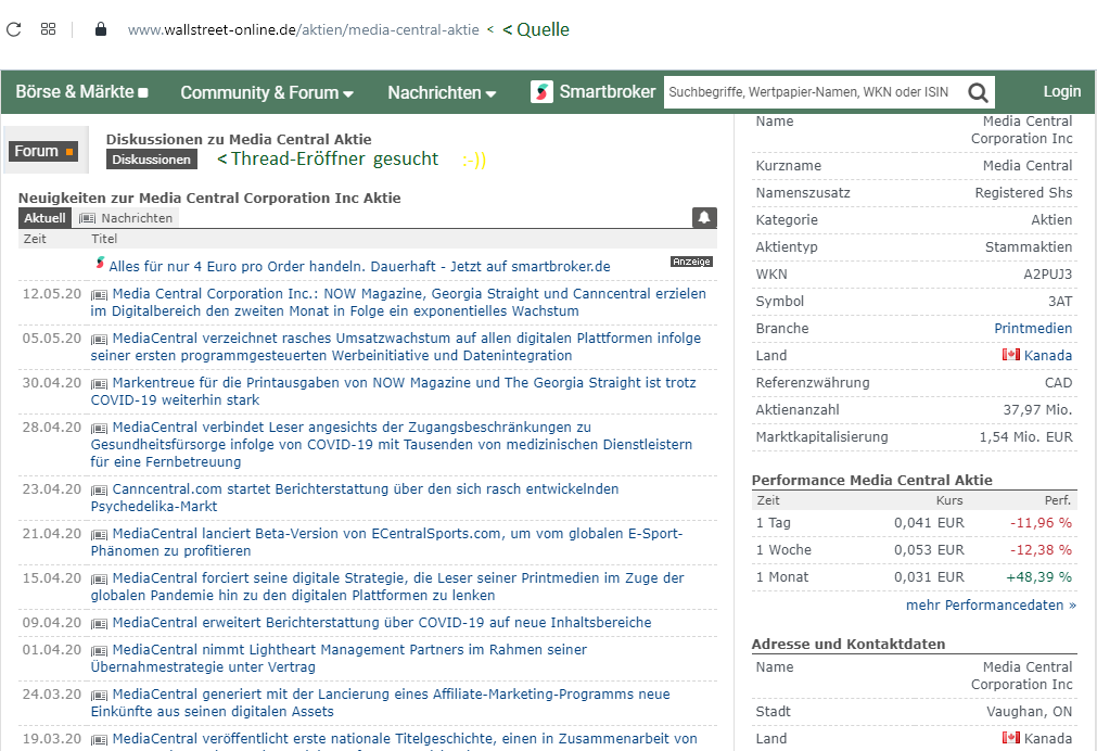 Media Central Corp. Inc.- die Ruhe vor dem Sturm 1177921