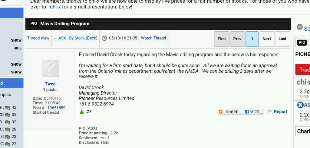 PIONEER RES 20m at 4.08g/t Au 943542