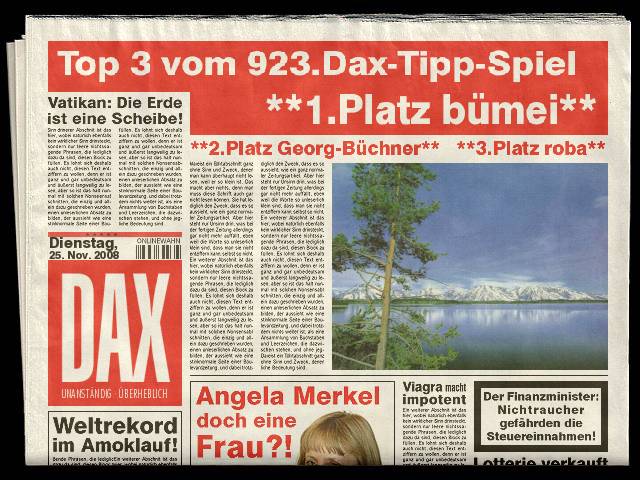 924.DAX Tipp-Spiel *Mittwoch* 26.11.08, 17.45 Uhr 201876