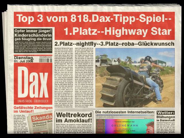 819.DAX-Tippspiel , Mittwoch, 02.07.2008, 17:45 172440