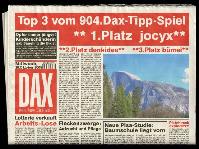 905.DAX Tipp-Spiel *Do* 30.10.08, 17.45 Uhr 196002