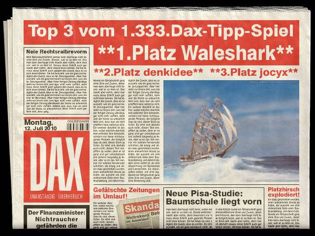 1.334.DAX Tipp-Spiel, Dienstag, 13.07.10 331761