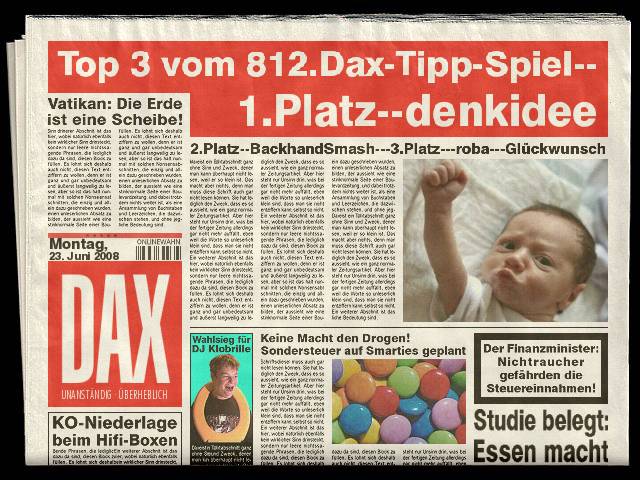 813.DAX Tipp-Spiel, Dienstag, 24.06.08, 17:45 Uhr 170811