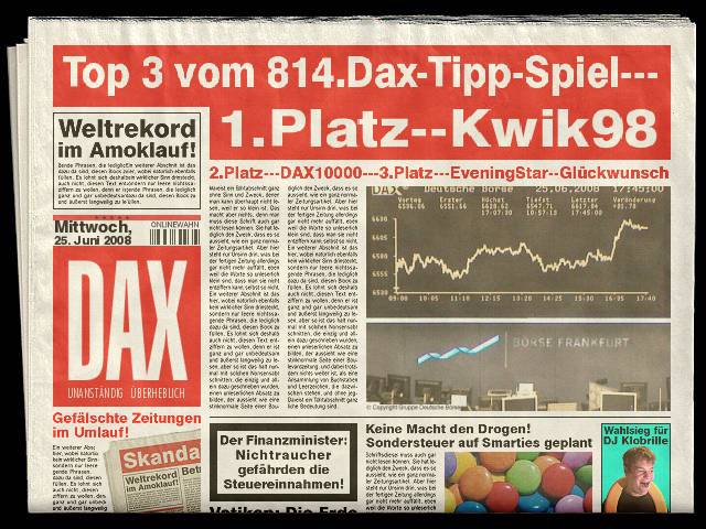 815.DAX Tipp-Spiel, Donnerstag, 26.06.08, 17:45 171309