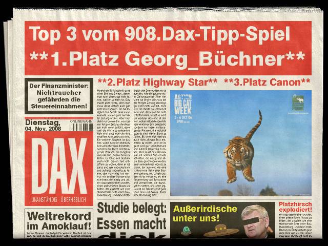 910.DAX Tipp-Spiel *Do* 06.11.08, 17.45 Uhr 197214