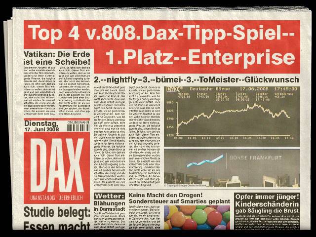809.DAX Tipp-Spiel, Mittwoch, 18.06.08, 17:45 Uhr 169530