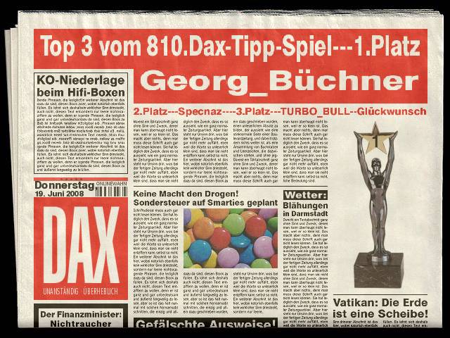 811.DAX Tipp-Spiel, Freitag, 20.06.08, 17:45 Uhr 170116