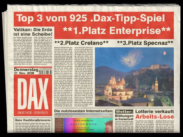 927.DAX Tipp-Spiel *Montag* 01.12.08, 17.45 Uhr 202414