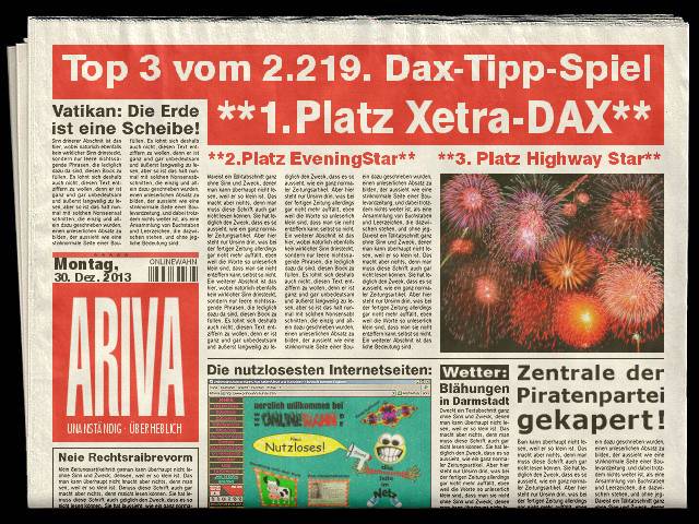 2.220.DAX Tipp-Spiel, Donnerstag, 02.01.2014 677577