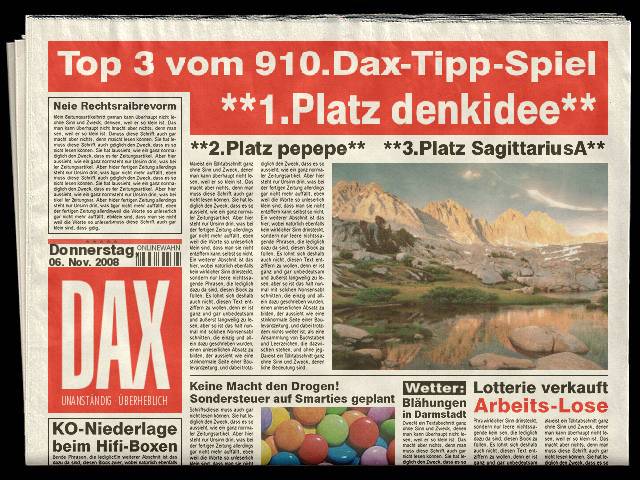 912.DAX Tipp-Spiel *Montag* 10.11.08, 17.45 Uhr 197749