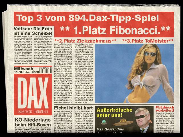 895.DAX Tipp-Spiel *Do* 16.10.08, 17.45 Uhr 192905