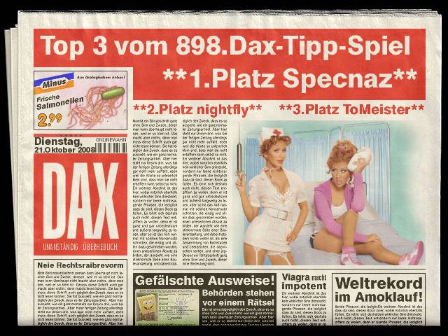 899.DAX Tipp-Spiel *Mittwoch* 22.10.08, 17.45 Uhr 194272