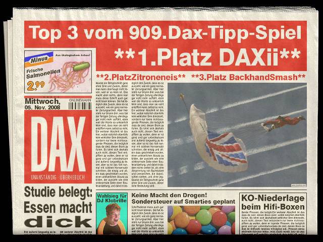 911.DAX Tipp-Spiel *Freitag* 07.11.08, 17.45 Uhr 197481