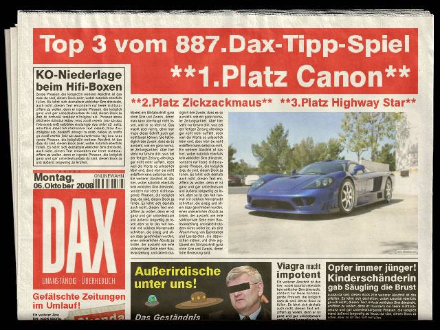 889.DAX Tipp-Spiel *Mittwoch* 08.10.08, 17.45 Uhr 190765