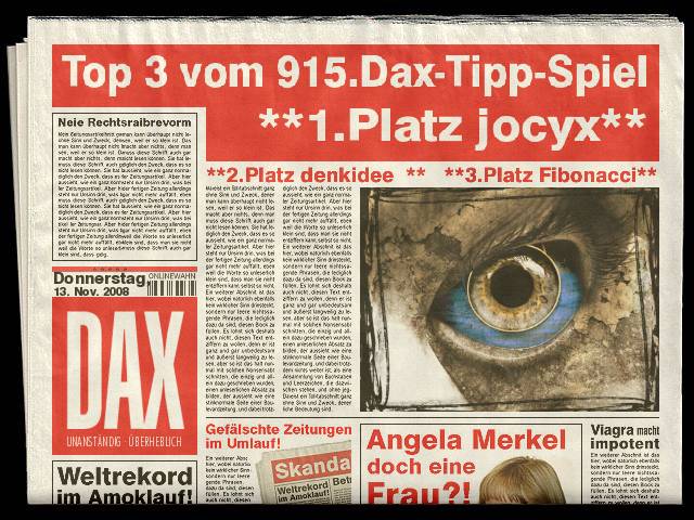 916.DAX Tipp-Spiel *Freitag* 14.11.08, 17.45 Uhr 199302